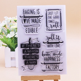 Baking Theme Clear Silicone Stamps, for DIY Scrapbooking, Photo Album Decorative, Cards Making