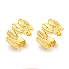 Brass Cuff Earrings, for Women, Oval