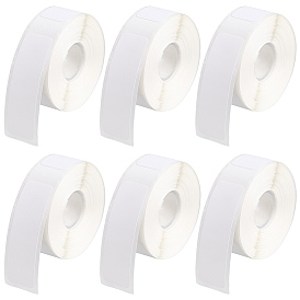 6 рулоны бумажной бирки, самоклеющиеся наклейки, прямоугольные