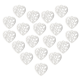 40 шт. 201 подвески из нержавеющей стали, сердце с циррусом