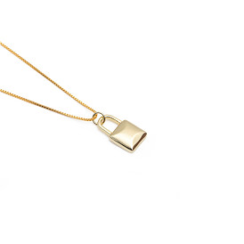 Chic Minimalist Lock Pendant Necklace - European and American Style Jewelry