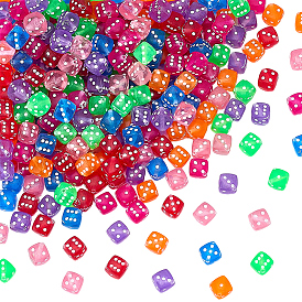 300 шт прозрачные акриловые бусины, игральная кость