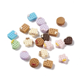 Biscuits Mixed Shapes Opaque Resin Decoden Cabochons, Imitation Food