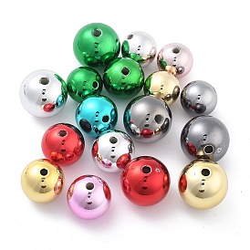 Christmas Theme UV Plating Acrylic Beads, Round