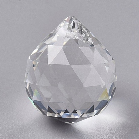 Transparent K9 Glass Pendants, Faceted Teardrop Hanging Charms, for Ceiling Chandelier, Windows, Feng Shui