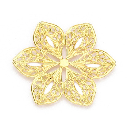 Железные филигранные столярные ссылки, гравированные металлические украшения, цветок