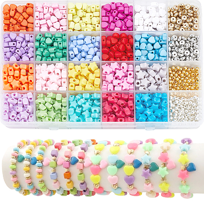 1400Pcs Acrylic & CCB Plastic & ABS Plastic DIY Jewelry Findings Kits