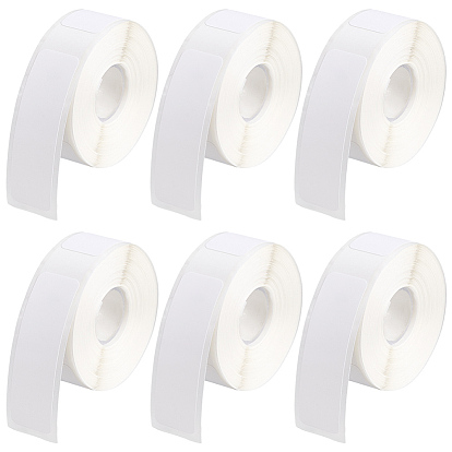 6 рулоны бумажной бирки, самоклеющиеся наклейки, прямоугольные