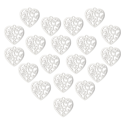 40 шт. 201 подвески из нержавеющей стали, сердце с циррусом