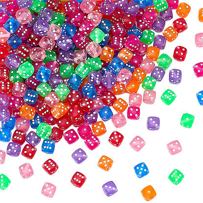 300 шт прозрачные акриловые бусины, игральная кость