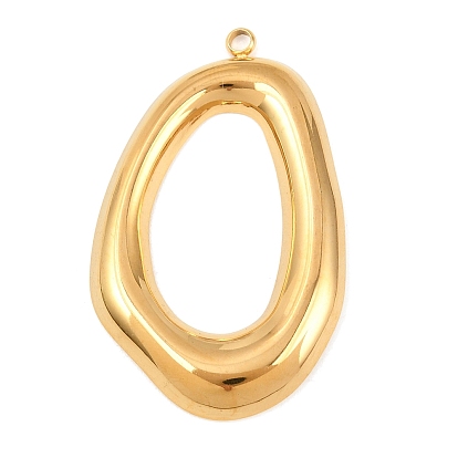 Полые 304 большие подвески из нержавеющей стали, шарм неправильной овальной формы