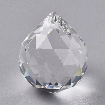 Transparent K9 Glass Pendants, Faceted Teardrop Hanging Charms, for Ceiling Chandelier, Windows, Feng Shui