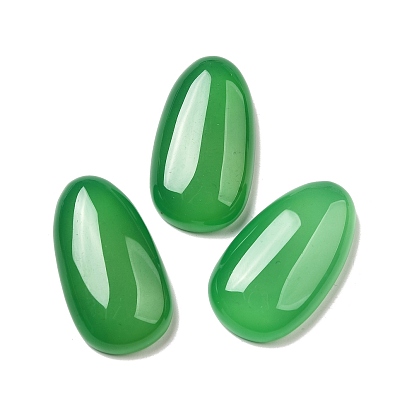 Натуральный зеленый оникс агат (окрашенный и нагретый) кабошоны, форма яйца