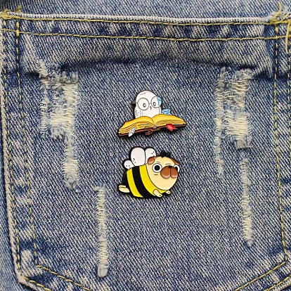 Adorable Animal Badge for Book-Loving Bird and Bee Buddy