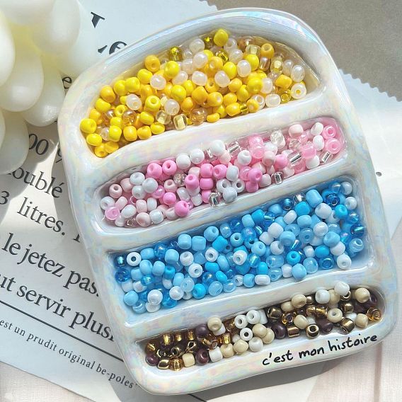 Стеклянные бусины смешанного стиля, рондель