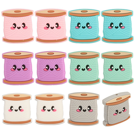 12 шт 6 цвета катушки пищевые экологически чистые силиконовые фокусные бусины