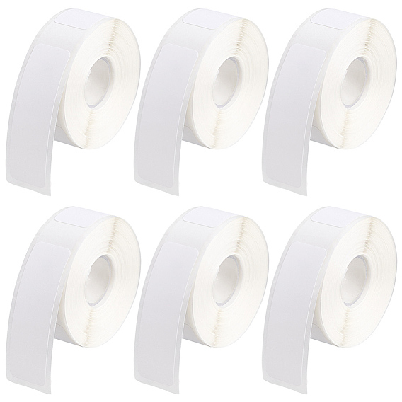 6 рулоны бумажной бирки, самоклеющиеся наклейки, прямоугольные