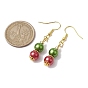 Glass Round Dangle Earrings, Alloy Jewely for Women