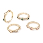 Латунные микро проложить манжеты кольца кубического циркония, открытые кольца, долговечный, реальный 18 k позолоченный, круглые