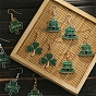 Green Enamel Dangle Earrings, Saint Patrick's Day Alloy Earrings for Women