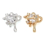 Brass Micro Pave Clear Cubic Zirconia Charms, Heart Charms