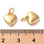 Rack Plating Brass Charms, with Jump Ring, Heart