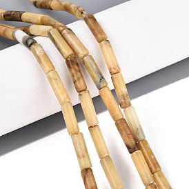 Нити натуральных бусин из нефрита хуанлун, колонка