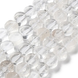 Природных кристаллов кварца бисер нитей, плоские круглые бусины из горного хрусталя