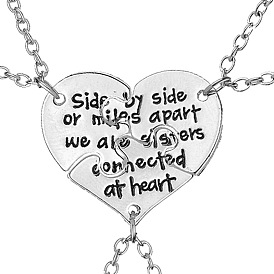 Sparkling Heart Letter Necklace for Best Friends - Minimalist and Fashionable Design with Three Diamond-Studded Petals