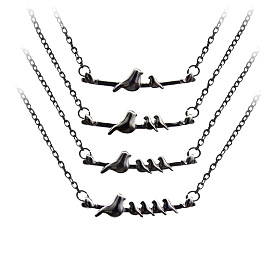 Mama Bird Pendant Necklace - Creative Alloy Hanging Ornament Jewelry