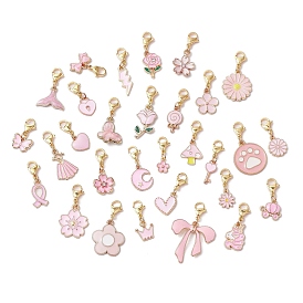 Подвески из сплава с эмалью, 304 подвески-застежки-лобстеры из нержавеющей стали для украшения сумок