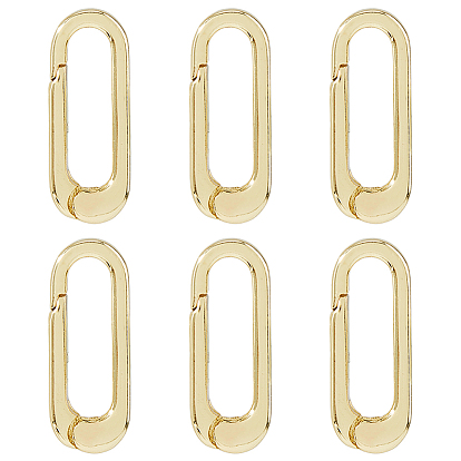6шт. латунные пружинные кольца-затворы, овальные