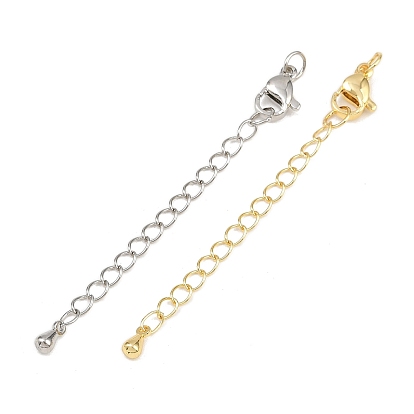 Латунь заканчивается цепью, слеза, застежка из нержавеющей стали