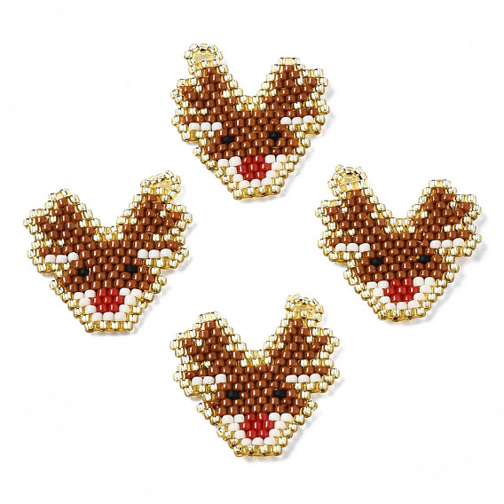 Миюки и тохо японский бисер, подвески ручной работы, Ткацкий станок, рождественский олень / олень