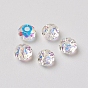 Electroplate Glass Beads, AB Color Plated, Faceted, Rondelle