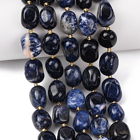 Природный содалит бисер нитей, самородки, упавший камень, с бисером