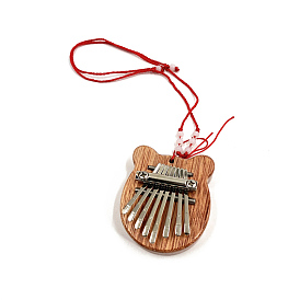 Мини-музыкальные инструменты, Калимба для большого пальца фортепиано 8 клавиши, Портативное пианино mbira, подарки для начинающих детей и взрослых, форма медведя