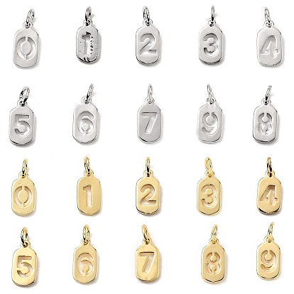 Латунные подвески, числовые прелести, с целью перехода в кольце, стойки покрытие, долговечный, без свинца и без кадмия