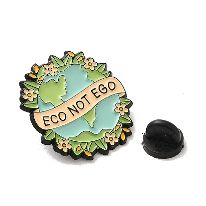 Flower Plant Earth Alloy Enamel Pin Brooch, for Backpack Clothes