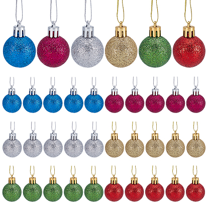 36шт. 6 цветов пластиковые шарики-подвески, для елки подвесные украшения