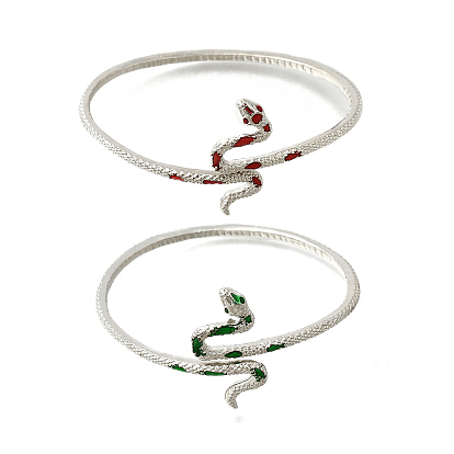 Браслеты-манжеты из сплава для женщин, змея, платина