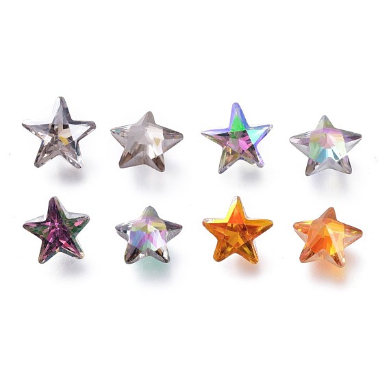 Кубического циркония указал назад кабошоны, граненые звезды