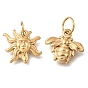304 Stainless Steel Enamel Pendants, Ion Plating, Sun and Bee Charms, Real 18K Gold Plated