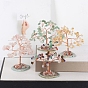 Natural Gemstone Tree of Life Feng Shui Ornaments, with Agate Slice Base, Home Display Decorations
