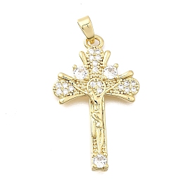Латунные микро проложить кубического циркония подвески, крест с подвесками Иисуса