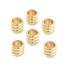 Brass European Beads, Large Hole Beads, Cadmium Free & Lead Free, Grooved Beads, Column