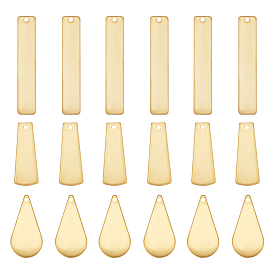 36 шт 3 стиль латунные подвески, прямоугольник и трапеция и капля