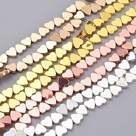 Non-magnetic Synthetic Hematite Beads Strands, Galvanic Plating(Color Retention for 1 Year), Heart