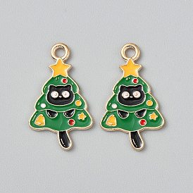 Подвески из сплава и эмали с рождественской тематикой кошек