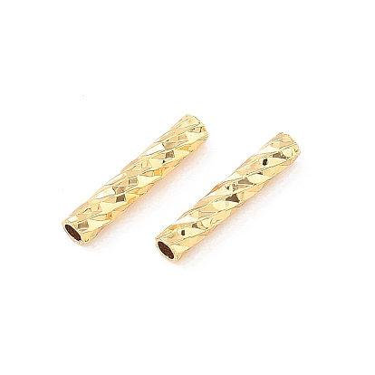SHEGRACE Brass Beads, Textured Tube Beads, Cadmium Free & Nickel Free & Lead Free